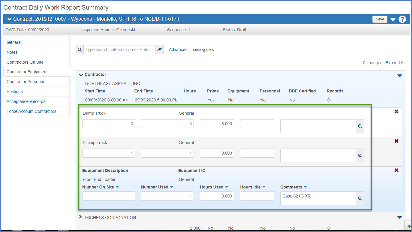Daily Work Reports (DWRs)